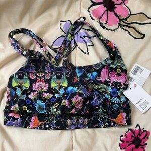 NWT Lululemon Athletics Floral Sports Bra - Multicolor Energy Bra Sz 2